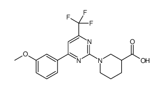 3-Piperidinecarboxylic acid, 1-[4-(3-methoxyphenyl)-6-(trifluoromethyl)-2-pyrimidinyl] Structure