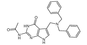 N-{5-[(Dibenzylamino)-methyl]-4-oxo-4,7-dihydro-3H-pyrrolo[2,3-d]pyrimidin-2-yl}-acetamide Structure