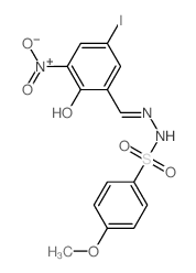 N-[(3-iodo-5-nitro-6-oxo-1-cyclohexa-2,4-dienylidene)methyl]-4-methoxy-benzenesulfonohydrazide Structure