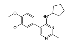 N-环戊基-5-(3,4-二甲氧基苯基)-2-甲基嘧啶-4-胺结构式