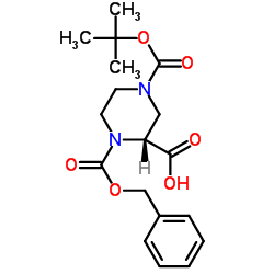 (R)-N-4-BOC-N-1-CBZ-2-PIPERAZINECARBOXYLICACID Structure