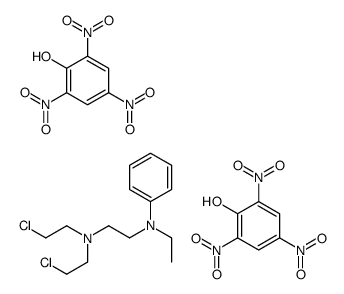 bis(2-chloroethyl)-[2-(ethyl-phenyl-ammonio)ethyl]azanium, 2,4,6-trini trophenolate结构式