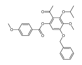 2-acetyl-5-(benzyloxy)-3-isopropoxy-4-methoxyphenyl 4-methoxybenzoate结构式