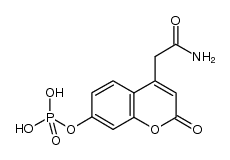 4-(2-amino-2-oxoethyl)-2-oxo-2H-chromen-7-yl dihydrogen phosphate结构式