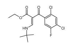 3-(2,4-dichloro-5-fluorophenyl)-3-oxo-2-(((1,1-dimethylethyl)amino)methylene)propanoic acid etyhyl ester结构式