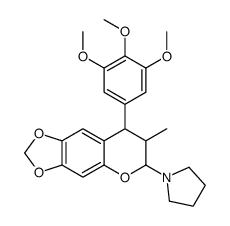 1-[7-methyl-8-(3,4,5-trimethoxyphenyl)-7,8-dihydro-6H-[1,3]dioxolo[4,5-g]chromen-6-yl]pyrrolidine结构式