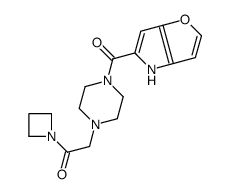 1-(azetidin-1-yl)-2-[4-(4H-furo[3,2-b]pyrrole-5-carbonyl)piperazin-1-yl]ethanone结构式