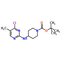 2-Methyl-2-propanyl 4-[(4-chloro-5-methyl-2-pyrimidinyl)amino]-1-piperidinecarboxylate Structure