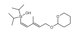 diisopropyl (1Z,3E)-3-methyl-5-(tetrahydropyran-2-yloxy)penta-1,3-dienyl silanol结构式