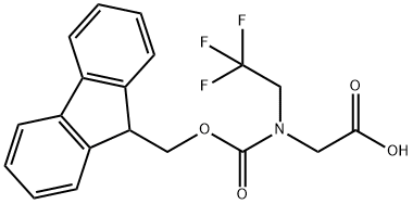 N-(((9H-芴-9-基)甲氧基)羰基)-N-(2,2,2-三氟乙烷基)甘氨酸结构式