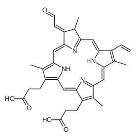 3-ethenyl-2,7,12,18-tetramethyl-8-(2-oxoethylidene)-21H,23H-porphine-13,17-dipropanoic acid结构式