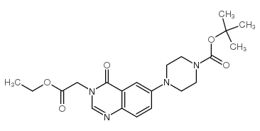 1-N-BOC-4-(3-ETHOXYCARBONYLMETHYL-4-OXO-3,4-DIHYDRO-QUINAZOLIN-6-YL)PIPERAZINE Structure