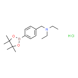 Diethyl({[4-(tetramethyl-1,3,2-dioxaborolan-2-yl)phenyl]methyl})amine hydrochloride structure