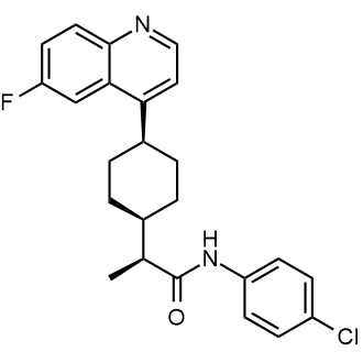 (2S)-N-(4-Chlorophenyl)-2-[cis-4-(6-fluoro-4-quinolyl)cyclohexyl]propanamide picture