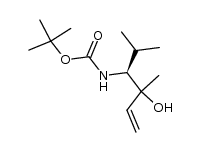 (4S)-4-N-(tert-butyloxycarbonyl)amino-3-hydroxy-3,5-dimethylhex-1-ene结构式