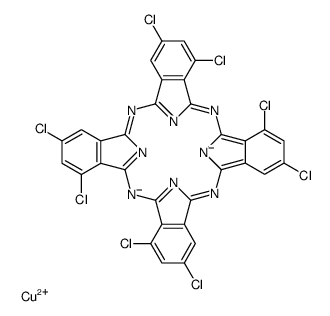 Copper,(C,C,C,C,C,C,C,C-octachloro-29H,31H-phthalocyaninato(2-)-kappaN29,kappaN30,kappaN31,kappaN32)结构式