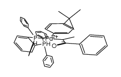 [Pd(1,2-bis(diphenylphosphino)benzene)(4-tert-butylphenyl)(CH(Me)C(O)C6H5)]结构式