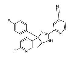 2-[(4S,5S)-4-(4-Fluorophenyl)-4-(6-fluoro-3-pyridinyl)-5-methyl-4 ,5-dihydro-1H-imidazol-2-yl]isonicotinonitrile Structure