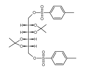 ((4S,4'S,5S,5'S)-2,2,2',2'-tetramethyl-[4,4'-bi(1,3-dioxolane)]-5,5'-diyl)bis(methylene) bis(4-methylbenzenesulfonate)结构式