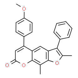 5-(4-methoxyphenyl)-2,9-dimethyl-3-phenylfuro[3,2-g]chromen-7-one结构式