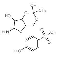 8-amino-3,3-dimethyl-2,4,7-trioxabicyclo[4.3.0]nonan-9-ol; 4-methylbenzenesulfonic acid structure