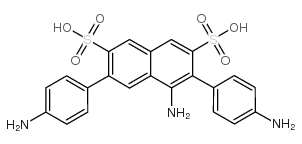 4-amino-3,6-bis[(4-aminophenyl)azo]-5-hydroxynaphthalene-2,7-disulphonic acid结构式