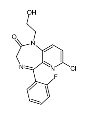 7-chloro-5-(2-fluoro-phenyl)-1-(2-hydroxy-ethyl)-1,3-dihydro-pyrido[3,2-e][1,4]diazepin-2-one Structure