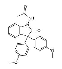 1-acetylamino-3,3-bis-(4-methoxy-phenyl)-1,3-dihydro-indol-2-one结构式