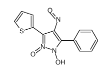 1-hydroxy-4-nitroso-2-oxido-5-phenyl-3-thiophen-2-ylpyrazol-2-ium结构式