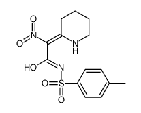 N-(4-methylphenyl)sulfonyl-2-nitro-2-piperidin-2-ylideneacetamide结构式