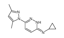 N-cyclopropyl-6-(3,5-dimethylpyrazol-1-yl)pyridazin-3-amine结构式