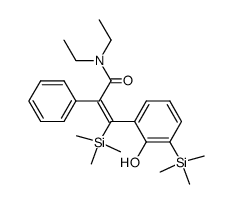 (E)-N,N-diethyl-3-(2-hydroxy-3-(trimethylsilyl)phenyl)-2-phenyl-3-(trimethylsilyl)acrylamide Structure