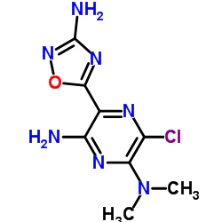 5-(3-Amino-1,2,4-oxadiazol-5-yl)-3-chloro-N,N-dimethyl-2,6-pyrazinediamine Structure