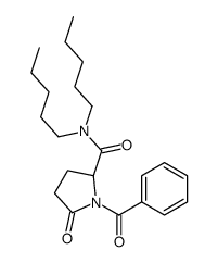 (S)-1-benzoyl-5-oxo-N,N-dipentylpyrrolidine-2-carboxamide structure