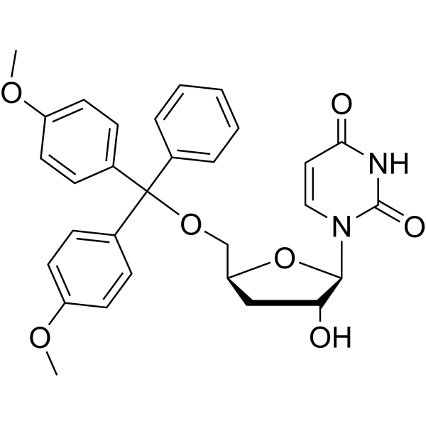 5’-O-DMTr-3’-deoxyuridine Structure