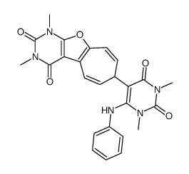 2H-Cyclohepta[4,5]furo[2,3-d]pyrimidine-2,4(3H)-dione,1,7-dihydro-1,3-dimethyl-7-[1,2,3,4-tetrahydro-1,3-dimethyl-2,4-dioxo-6-(phenylamino)-5- Structure