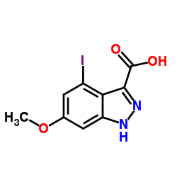 4-IODO-6-METHOXY-3-(1H)INDAZOLE CARBOXYLIC ACID Structure