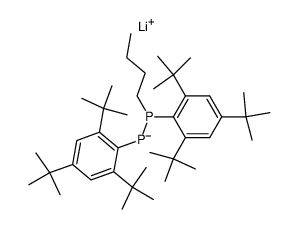 lithium 2-butyl-1,2-bis(2,4,6-tri-tert-butylphenyl)diphosphan-1-ide结构式