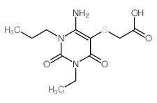 Acetic acid,2-[(6-amino-3-ethyl-1,2,3,4-tetrahydro-2,4-dioxo-1-propyl-5-pyrimidinyl)thio]- picture