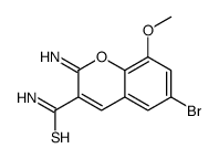 6-bromo-2-imino-8-methoxychromene-3-carbothioamide结构式