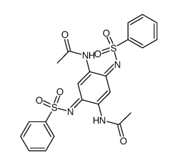 2,5-Bis(acetylamino)-N,N'-bis(phenylsulfonyl)-1,4-benzoquinone diimine Structure