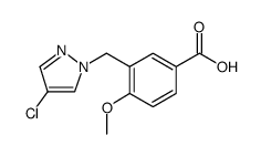 Benzoic acid, 3-[(4-chloro-1H-pyrazol-1-yl)methyl]-4-methoxy结构式