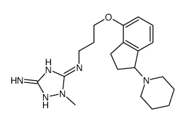 1-methyl-5-N-[3-[(1-piperidin-1-yl-2,3-dihydro-1H-inden-4-yl)oxy]propyl]-1,2,4-triazole-3,5-diamine结构式