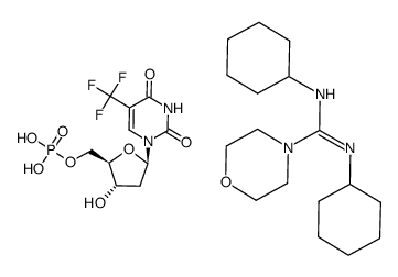 5-(trifluoromethyl)-2'-deoxyuridine 5'-monophosphate N,N'-dicyclohexyl-4-morpholinecarboxamidine salt结构式