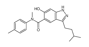 5-[N-(4-methylphenyl)-N-methylaminocarbonyl]-3-(3-methylbutyl)-6-hydroxy-1H-indazole Structure