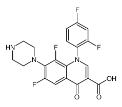 1-(2,4-difluorophenyl)-6,8-difluoro-4-oxo-7-piperazin-1-ylquinoline-3-carboxylic acid Structure