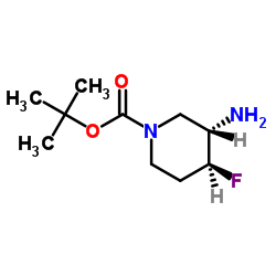 tert-butyl (3S,4S)-3-amino-4-fluoropiperidine-1-carboxylate structure