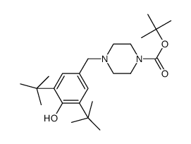 tert-butyl 4-(3,5-di-tert-butyl-4-hydroxybenzyl)piperazine-1-carboxylate结构式