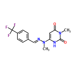 3-Methyl-6-{(2E)-1-methyl-2-[4-(trifluoromethyl)benzylidene]hydrazino}-2,4(1H,3H)-pyrimidinedione Structure