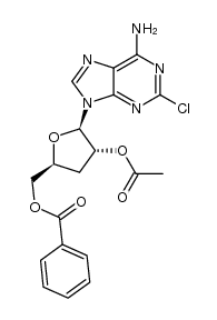 ((2S,4R,5R)-4-acetoxy-5-(6-amino-2-chloro-9H-purin-9-yl)tetrahydrofuran-2-yl)methyl benzoate Structure